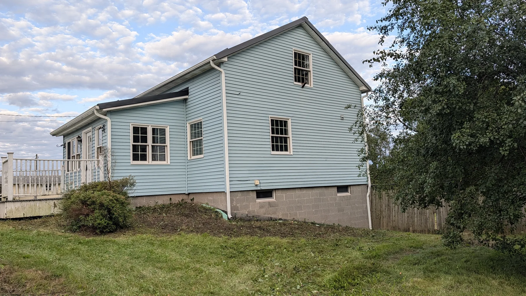 Foundation cleared of vegetation